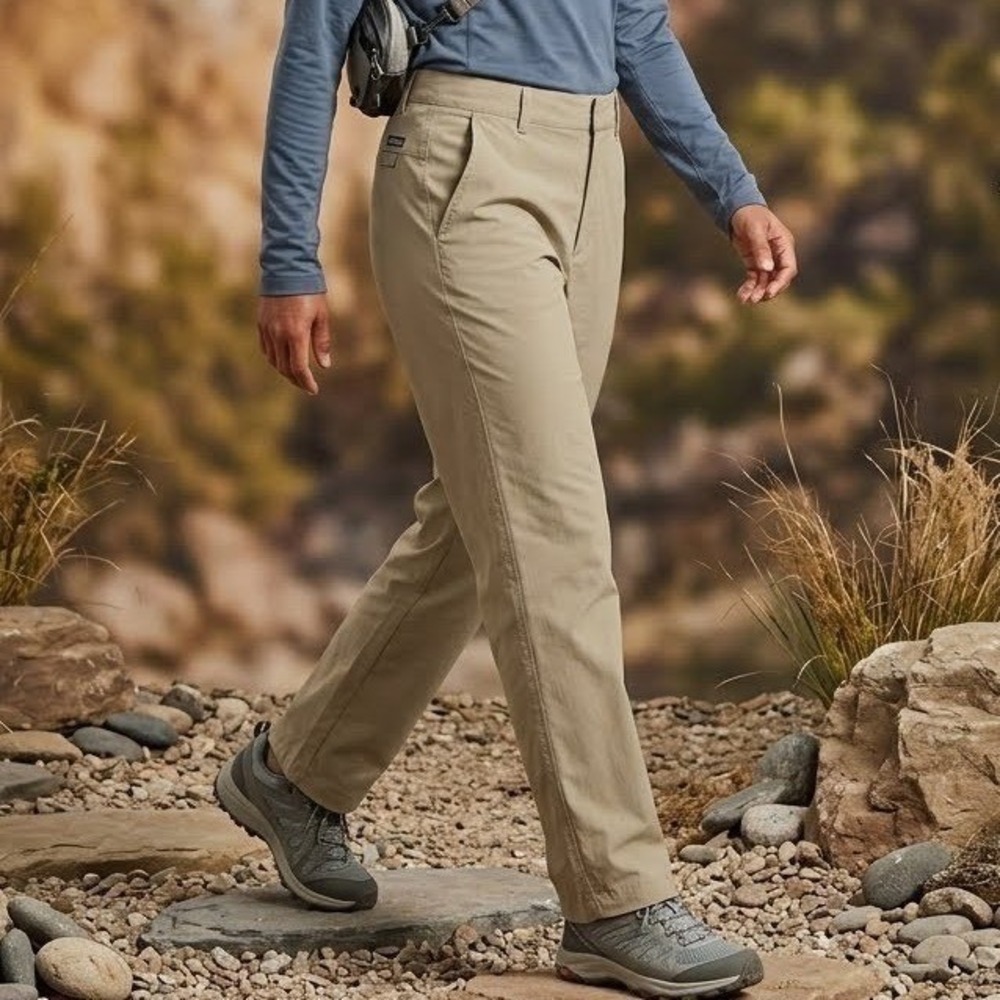 Royal Robbins Pants Womens 10 Khaki Outdoor Travel Hiking Stretch Straight Leg